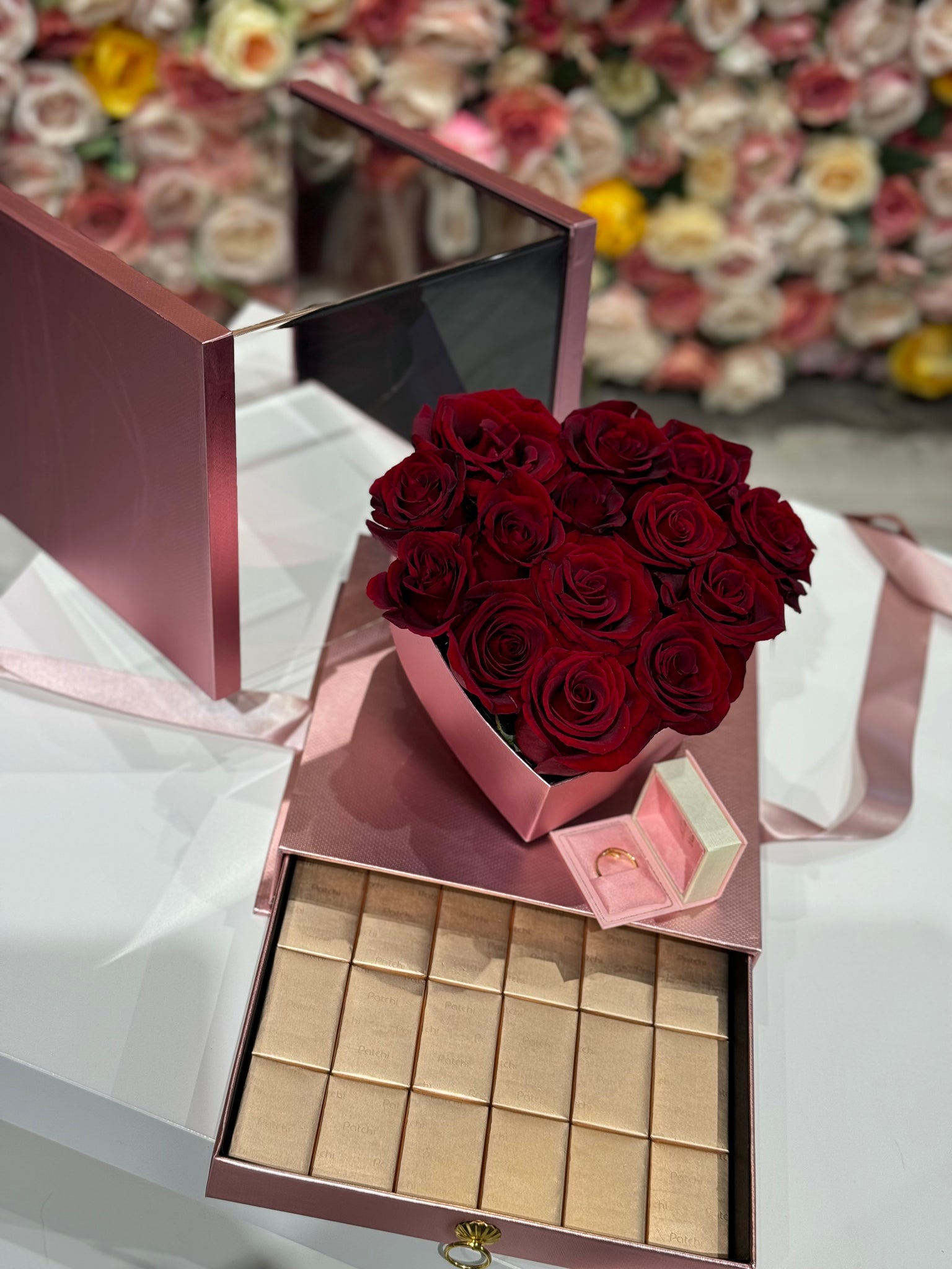 Flower box & chocolate