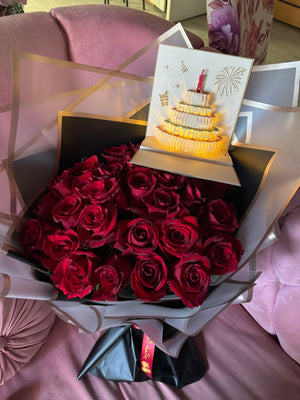 Birthday Bouquet & gift card & ring