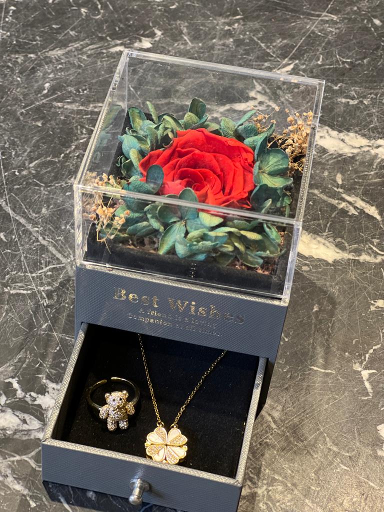 Forever Rose with Accessories Necklace & Ring