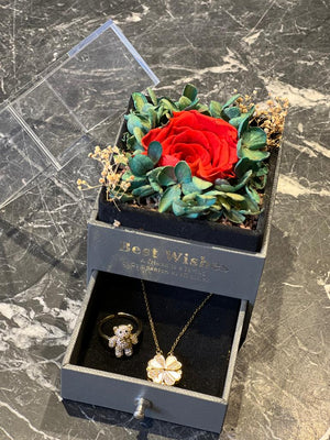 Forever Rose with Accessories Necklace & Ring