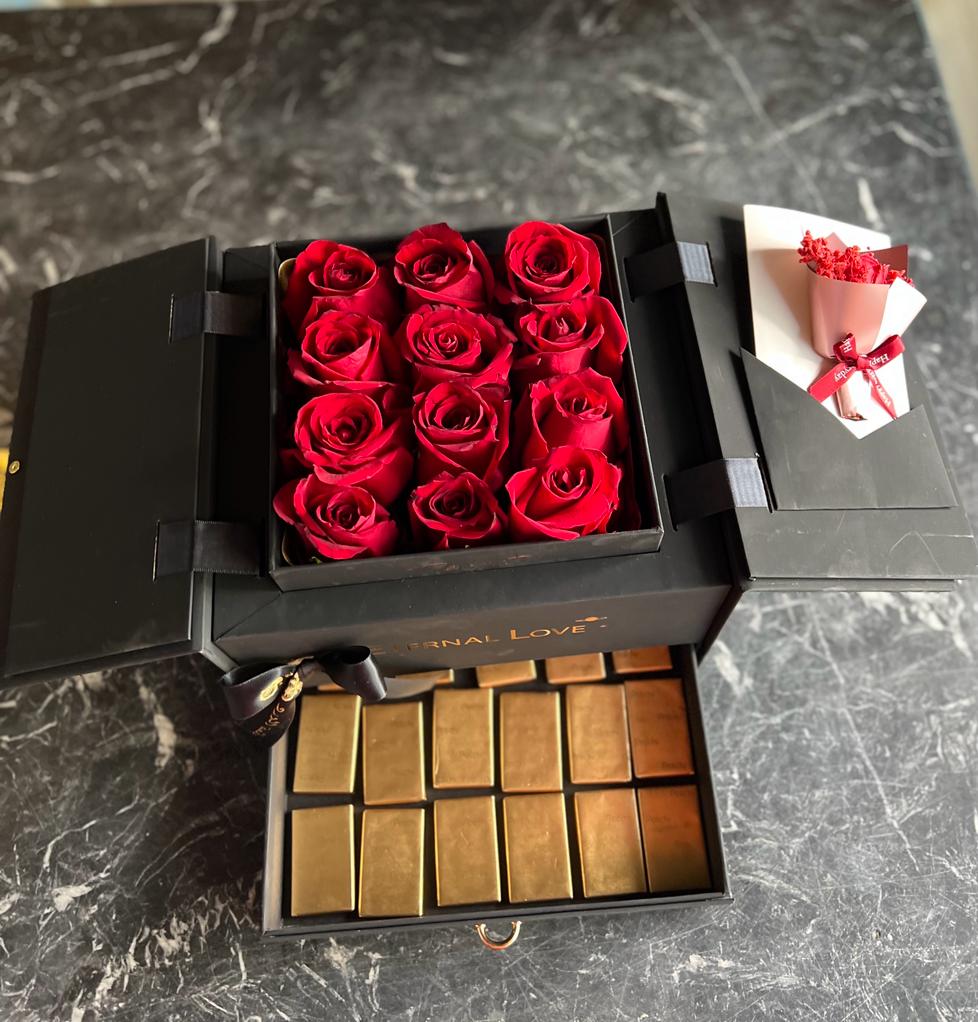 Flower box & patchi chocolates