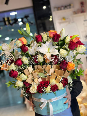 Mixed Flowers Box - Bae3at Elward flower shop 
