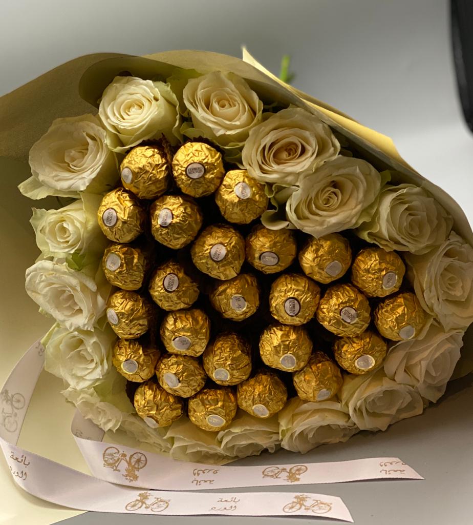 Ferrero Filled Heart Bouquet
