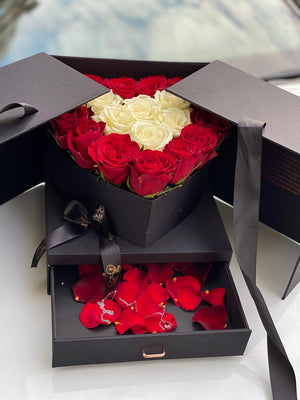 Heart-Shaped Gift Box With Drawer - Bae3at Elward flower shop 